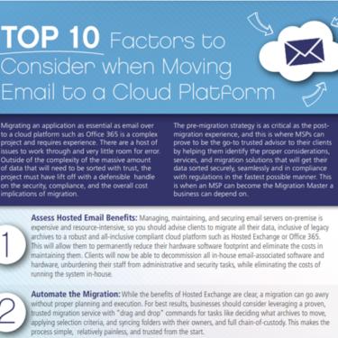 Factors to consider when moving email to Cloud platforms