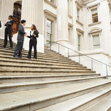 government workers in discussion