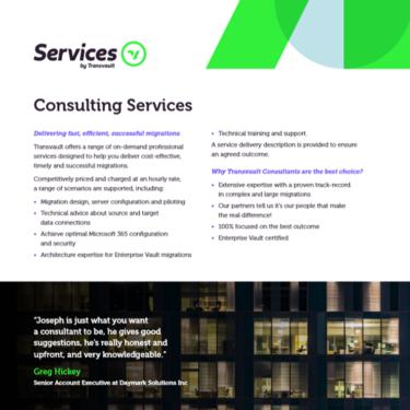 Image of Transvault Consulting Services Datasheet